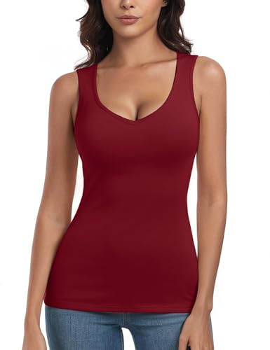 Totatuit Maillot de Corps Col V Thermique Débardeur Sans Manches Haut
