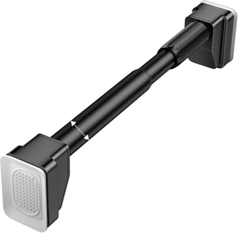 Asta per tenda da doccia espandibile da 40 a 500 cm, antiscivolo, per bagno, cucina e camera da letto, installazione senza fori, asta doccia regolabile, colore nero, rotazione a 360°