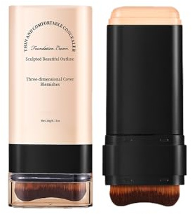 Maquillaje en Barra - Foundation Stick Coreano 2 en 1 con Base de Maquillaje y Contorno, Cobertura Total y Fórmula Hidratante para Todo Tipo de Piel, Acabado Natural Duradero (#3, 20g)