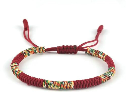 GLDFW Lyckligt armband unisex flätad justerbar kung kong knut röd sträng armband män kvinnor par