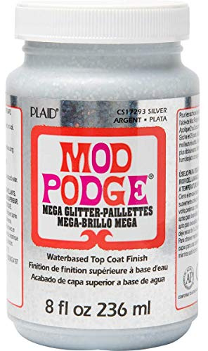 Mod Podge CS17293 mega glitter silver 236ml, Silber, 236 milliliter