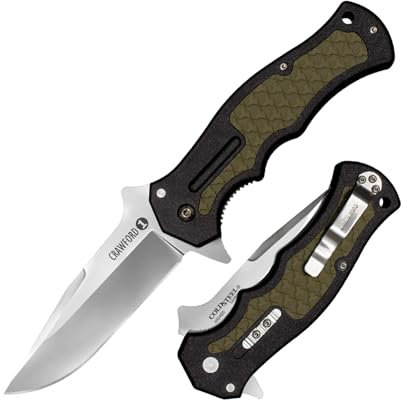 Cold 20MWC Steel, Crawford Model 1 Linerlock, Klappmesser, Satin Finish, Taschenmesser, Extended Tang, Extended Tang, 4034 Klingenstahl, scharfes Messer für Outdoor, Camping, Schnitzen