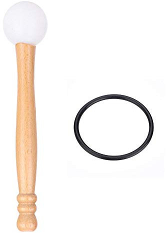 Alomejor Klangschalen Mallet Set mit Holzgriff & Gummi-O-Ringen - Rundfilz Kopf f¨¹r Crystal Musical Bowl 2er-Pack