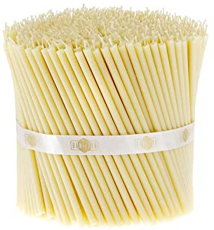 Danilovo 200 pz Candele in Cera d’Api Bianche – Candele Chiesa Ortodossa per Preghiere, Rituali, Natale, Lunghe, Morbide, N140, Altezza 15 Centimetri