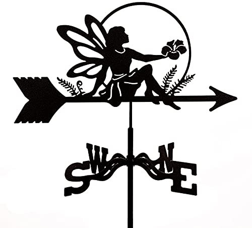 YDHNB Girouette de Fée en Acier Inoxydable avec Fixation sur Le Toit, Décorations de Jardin pour Extérieur Ferme Cour Tonnelle de Jardin