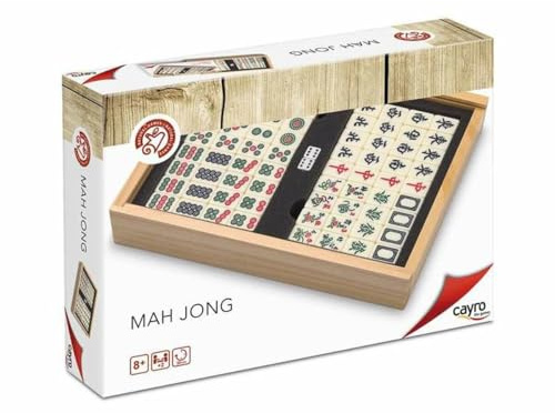 Cayro - Mah Jong - + 8 Años - Modelo de Madera - Juego de Mesa de Niños y Adultos - Caja con Tapa Deslizante para Guardar Las Fichas - 2 a 8 Jugadores