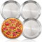 WeeGoo 4Pack 12 inch Stainless Steel Pizza Tray for Oven, Non-Stick Pizza Baking Tray, Oven Pizzas Pans for Roasting, Serving 30cm