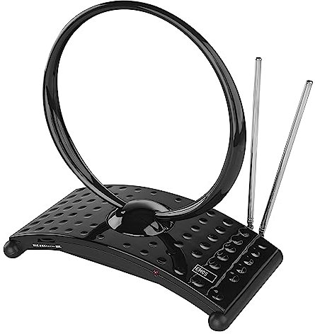 EMOS Antenne d'intérieur Design J0701, antenne numérique Active pour réception Full HD DVB-T/T2, Dab, avec Filtre LTE/5G intégré et amplificateur de Signal, réception de Signal 0-25 km