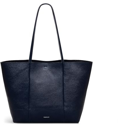 RADLEY London Henrietta Place Large Open Top Tote Bag for Women, in Ink Soft Grained Leather with Grab Handles, Fits 13 Laptop