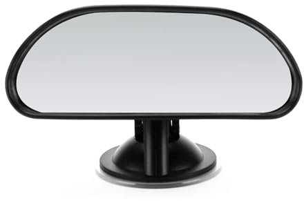 Miroir Voiture Bébé, Réglable à 360° Retroviseur Intérieur Voiture Bébé Ventouse Safety Miroir Auto Windshield pour Enfant Adjustable, Incassable, Vue Dégagée de L'arrière, 14 x 5,6 cm