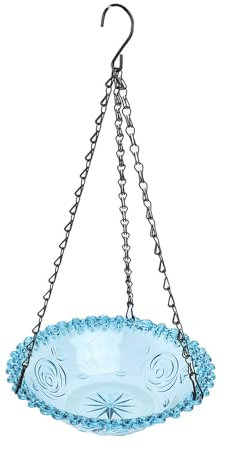 Fockety Funga da Bagno per Uccelli Solari Sospeso, Fontana Solare da 9.25 Pollici con Ciotola da Bagno per Uccelli, Pompa per Fontane Ad Acqua Ad Energia Solare per Esterno, Giardino