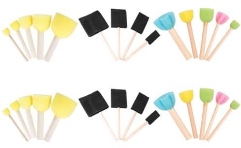 JOINPAYA 28pièces Éponge pour Peindre Tampons Éponge Pinceau pour Garçon Fille Tampons de Dessin Outil de Peinture à Nettoyer Pratique pour Créations Manuelles
