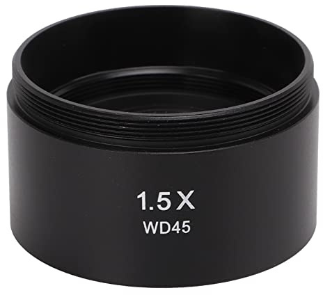 Extra Barlow-objektivlins högkvalitativt optiskt glas Ytterligare förstoring för trinokulärt mikroskop gängad 48 mm slitstark metallspegelkropp (1,5X)