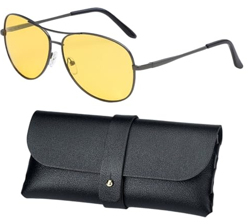 Aribliseza Lunettes de vision nocturne, lunettes de conduite de nuit, lunettes de pilote polarisées pour femmes et hommes, lunettes de nuit UV400 pour conducteurs,