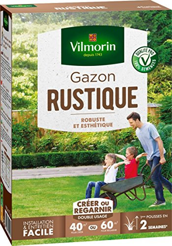 VILMORIN - Gazon Rustique - Robuste et esthétique, 1kg, Vert