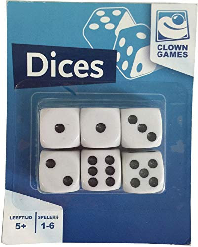 Clown Games - Schwarz-Weiß-Würfel - 6 Stück