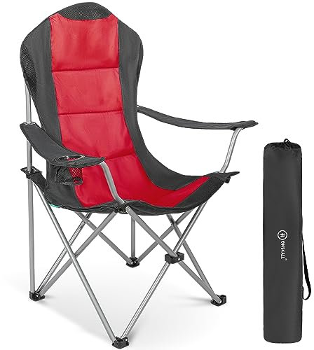 Homecall 30191 Folding Camping Chair with Cup Holder - 109.0 cm*60.0 cm*86.0 cm, Black/Red
