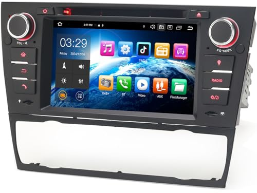 Erisin 8-Core 4+64GB Android 14 Autoradio Estéreo de Automóvil para BMW Serie 3 E90 E91 E92 E93 M3 Soporte GPS Sat Nav Wireless Carplay Android Auto DSP Bluetooth WiFi Dab+TPMS