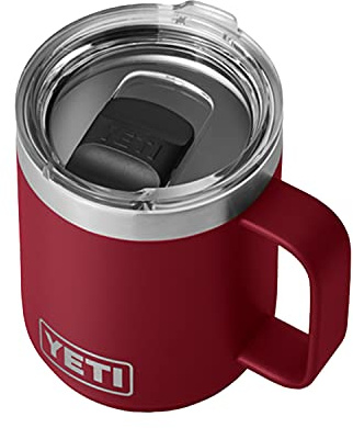 YETI Rambler 10 oz Stackable Mug, Stainless Steel, Vacuum Insulated with MagSlider Lid, Harvest Red