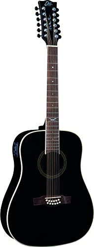 EKO GUITARS - NXT D100E XII SEE THROUGH BLACK, Chitarra Acustica 12 Corde, Top in Abete, Fasce Fondo e Manico in Mogano,Tastiera in South American Roupanà, Scala 648mm, Colore Nero
