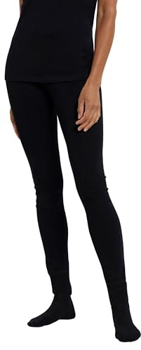 Mountain Warehouse Merino Womens Thermal Base Layer Pants - Lightweight Ladies Trousers, Breathable, Antibacterial Bottoms, High Wicking, Easy Care - for Outdoors Black Women's Size 10
