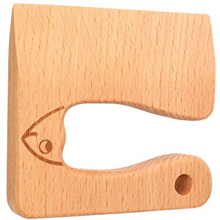 Atyhao Coltello in Legno per Bambini, ergonomico, Montessori Migliora Le capacità Cognitive (Pesce)