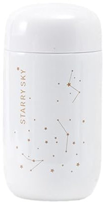 HFLWYWD Tazas de café de acero inoxidable, taza de café aislada de cielo estrellado de 200 ml con tapa, termo a prueba de fugas, termo a prueba de derrames, taza de viaje de café unisex para caliente
