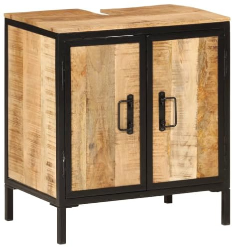 vidaXL Mueble de baño Madera Maciza de Mango y Hierro 55x35x60 cm