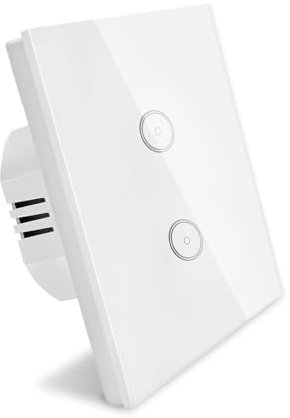 Interrupteur Connecté WiFi UseeLink 2 Gang Interrupteur Intelligent Compatible avec Alexa Google Assistant et SmartThings