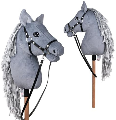 Pink Papaya Hobby Horse, mit Halfter und Trense Ronja, Steckenpferd fürs Hobby Horsing, Pferd zum Reiten für Kinder