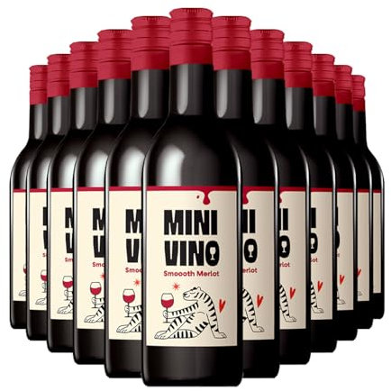 Minivino Merlot | Smooth Red Wine | 11% ABV | 12 x 18.7cl PET Bottle | Chile | Vegan-Friendly