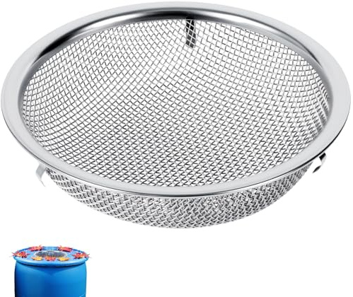 6 Rain Barrel Screen Filter for Rain Barrels, Premium 304 Stainless Steel Barrel Filter, Long-Lasting Durability -Kitchen Wash Colander -Soil Sifter, for Keep Mosquitos&Debris Outside, Fruit Draining