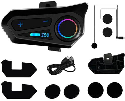 Casco di comunicazione motociclistica, sistem semi-file bluetoth, autonomia di lunga durata, altoparlante HD, carica rapida a carico rapido | Utilizzare per la guida all'aperto, chiamate senza mani,