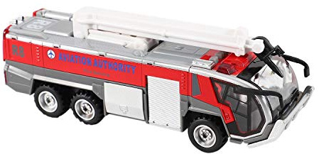 Cvoepobey 1:32 Camion de Pompier D'AéRoport Camion de Pompier ÉLectrique Moulé sous Pression VéHicules D'IngéNierie Jouet Modèle de Voiture avec LumièRe Sonore Tirez Les Cadeaux, Rouge