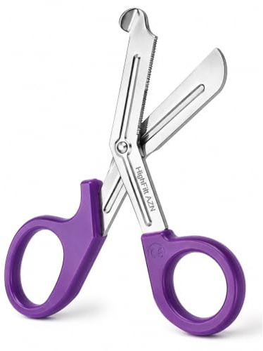 First Aid Scissors, Bandage Tough Cut Tuff-Cut Trauma Medical Shears for Nurses, Paramedics Doctors Students Theatre Hospitals, Veterinary, Firefighter, Rescue, Home and DIY (Purple, 7.5 Inches)