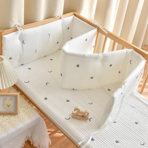 PTKG Barriere Enfant Pliable BéBé Cabane Contour de BéBé Respirant Bebe pour de BéBé Respirant Anti-Collision Protection des Bords et des Coins Tours de Lit en Respirant,C1,200 * 28cm