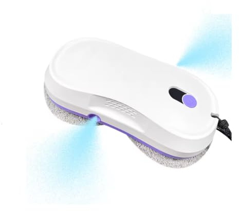 Générique Robot Nettoyeur de Vitres Automatique avec Double Pulvérisateur, Robot Laveur de vitres, 5600 Pa, avec Télécommande, Navigation Intelligente, Détection des Bords, 10 Lingettes Lavables