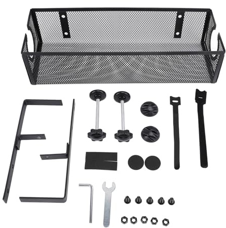 Plateau de Gestion des câbles sous Le Bureau, Organisateur de câbles en Acier au Carbone Durable avec Trou Circulaire spécial, Conception trapézoïdale pour Espace de Travail de (Noire)