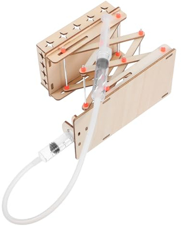 GARIOUANS Kit Piattaforma di Sollevamento Idraulico Fai da Te in Legno, Giocattolo Scientifico Educativo Stem per Bambini, Esperimenti di Motricità Fine e Apprendimento Idraulico