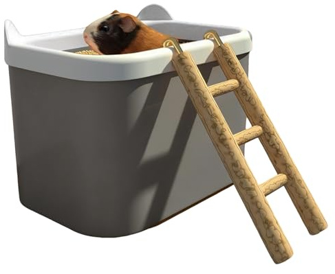 TyCylKu Bañera de para hámster,Cuenco extraíble con Escalera de Mascotas,de Baño de Polvo para Chinchilla Ratón | para, Buscar Comida, Usar como baño en casa o Viaje, para