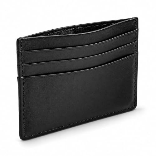 MODAGE Slim & Minimalist Leather Credit Card Holders for Men (Black, Swift Slot)