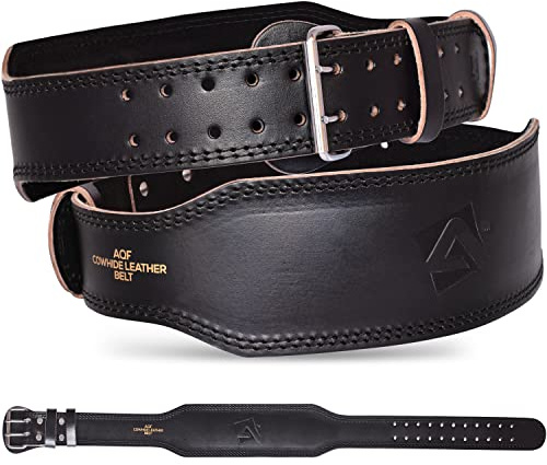 AQF Cintura Palestra, 10,2 cm Largo Pelle Bovina Cintura Uomo Donna, Cintura Powerlifting, Cintura Sollevamento Pesi, Cintura Bodybuilding Acciaio Rullo Fibbia Cintura Lombare Squat