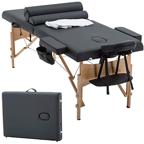 BestMassage Table Massage Bed Spa Bed 73 Inch Heigh Adjustable 2 Folding Portable Massage Table W/ Carry Case Salon Bed