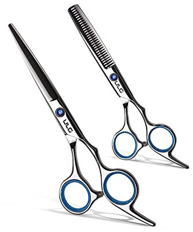 Hair Cutting Scissors Thinning Teeth Shears Set ULG Professional Barber Hairdressing Texturizing Salon Razor Edge Scissor Japanese Stainless Steel 6.5 inch