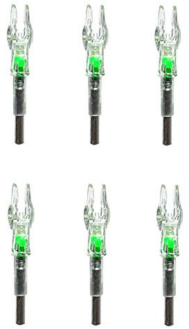 6pcs/ 12pcs Bogenschießen Leuchtnocken Beleuchtete Pfeil Nocken Automatisch Leuchtnocken Licht Arrow Nock Pfeilnocke für ID 5.3mm Carbon Pfeilshafts (Grün, 6 Stück)