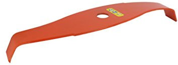 GREENSTAR - Cuchilla de 2 dientes para desbrozadora - Especial Zonzas - Perfil curvado que reduce el ruido - Hoja naranja de alta visibilidad - Ancho de corte: 315 mm - Grosor 4 mm - Agujero: 20 mm