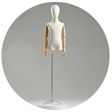 HAIPENG Kinder Schneiderpuppe Torso Büste, Modell Requisiten Mit Kopf Und Holzarme, Kinder Bekleidungsgeschäft Verstellbare Höhe Puppen, Metall Stativ, 3 Farben