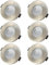 Allesgute 6er Einbaustrahler GU10 Set Feuchtraum Einbauleuchten Rahmen IP44 Rund 230V in Edelstahl gebürstet Optik Inkl. GU10 Fassung für LED oder Halogen(ohne Leuchtmittel)