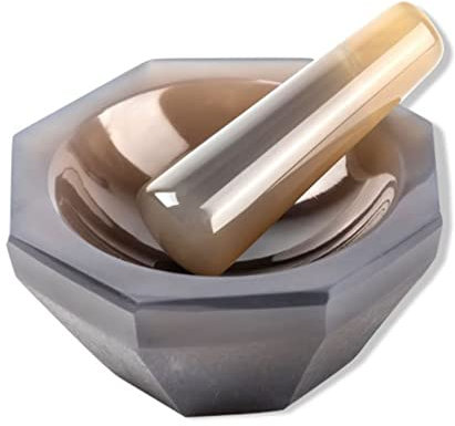 Mörser und Stößel, 40mm / 50mm / 60mm / 70mm / 80mm Innendurchmesser Natürliche Achat Brecher Küchenwerkzeug