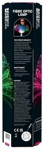 Funtime Gifts Science Museum Fibre Optic LAMP – Mesmerising Light Display with Colour-Changing LED Base – Home & Office Mood Light – Relaxing & Educational, Battery Powered